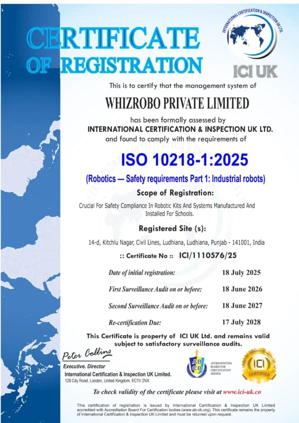ISO 20218-1:2025 Certification